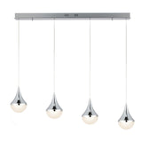 Elyse Teardrop Modern Mid-Century Iron/Acrylic Integrated Linear LED Pendant - JONATHAN Y