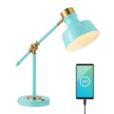 Allegra 18.5" Classic Farmhouse Adjustable Cantilever LED Task Lamp with USB Charging Port - JONATHAN Y
