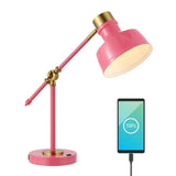 Allegra 18.5" Classic Farmhouse Adjustable Cantilever LED Task Lamp with USB Charging Port - JONATHAN Y
