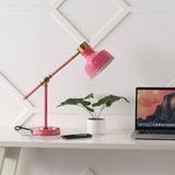 Allegra 18.5" Classic Farmhouse Adjustable Cantilever LED Task Lamp with USB Charging Port - JONATHAN Y