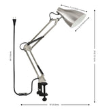 Odile 28.5" Classic Industrial Adjustable Articulated Clamp-On LED Task Lamp - JONATHAN Y