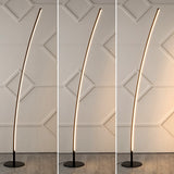 Malthe 71" Modern Contemporary Aluminum/Iron Arc Integrated LED Floor Lamp - JONATHAN Y