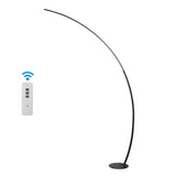 Enzo 68" Contemporary Minimalist Metal Arc Dimmable Integrated LED Floor Lamp - JONATHAN Y