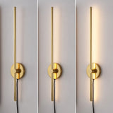Anton 27.25" Modern Minimalist Iron Adjustable Bar Integrated LED Plug-In Sconce - JONATHAN Y