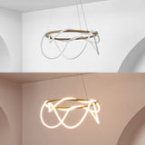 Lisette 25" Contemporary Minimalist 360 Adjustable Silicone Neon Rope Dimmable Integrated LED Chandelier - JONATHAN Y