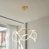 Lisette 25" Contemporary Minimalist 360 Adjustable Silicone Neon Rope Dimmable Integrated LED Chandelier - JONATHAN Y
