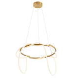 Lisette 25" Contemporary Minimalist 360 Adjustable Silicone Neon Rope Dimmable Integrated LED Chandelier - JONATHAN Y