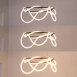 Lisette 25" Contemporary Minimalist 360 Adjustable Silicone Neon Rope Dimmable Integrated LED Chandelier - JONATHAN Y