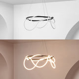 Lisette 25" Contemporary Minimalist 360 Adjustable Silicone Neon Rope Dimmable Integrated LED Chandelier - JONATHAN Y
