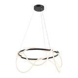 Lisette 25" Contemporary Minimalist 360 Adjustable Silicone Neon Rope Dimmable Integrated LED Chandelier - JONATHAN Y