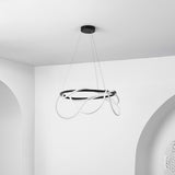 Lisette 25" Contemporary Minimalist 360 Adjustable Silicone Neon Rope Dimmable Integrated LED Chandelier - JONATHAN Y