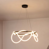 Lisette 25" Contemporary Minimalist 360 Adjustable Silicone Neon Rope Dimmable Integrated LED Chandelier - JONATHAN Y