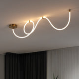 Serafina Contemporary Minimalist 360 Adjustable Silicone Neon Rope Dimmable Linear Integrated LED Flush Mount - JONATHAN Y