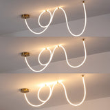 Serafina Contemporary Minimalist 360 Adjustable Silicone Neon Rope Dimmable Linear Integrated LED Flush Mount - JONATHAN Y
