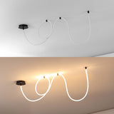 Serafina Contemporary Minimalist 360 Adjustable Silicone Neon Rope Dimmable Linear Integrated LED Flush Mount