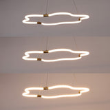 Nuvola 31.5" Contemporary Minimalist Metal/Acrylic Adjustable Dimmable Cloud Integrated LED Chandelier - JONATHAN Y
