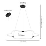 Nuvola 31.5" Contemporary Minimalist Metal/Acrylic Adjustable Dimmable Cloud Integrated LED Chandelier - JONATHAN Y