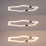 Nuvola 31.5" Contemporary Minimalist Metal/Acrylic Adjustable Dimmable Cloud Integrated LED Chandelier - JONATHAN Y