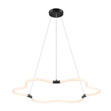 Nuvola 31.5" Contemporary Minimalist Metal/Acrylic Adjustable Dimmable Cloud Integrated LED Chandelier - JONATHAN Y