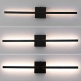Vara 28" Modern Minimalist Indoor/Outdoor Metal 350-Degree Rotatable Dimmable Integrated LED Wall Sconce - JONATHAN Y