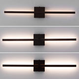 Vara 28" Modern Minimalist Indoor/Outdoor Metal 350-Degree Rotatable Dimmable Integrated LED Wall Sconce - JONATHAN Y