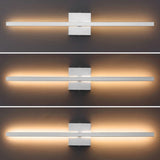 Vara 28" Modern Minimalist Indoor/Outdoor Metal 350-Degree Rotatable Dimmable Integrated LED Wall Sconce - JONATHAN Y