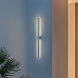 Vara 49.5" Modern Minimalist Indoor/Outdoor Metal 350-Degree Rotate Dimmable Integrated Linear LED Wall Sconce - JONATHAN Y