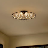 Anders 23.25" Contemporary Scandinavian Dimmable Stripe UFO Integrated LED Flush Mount - JONATHAN Y