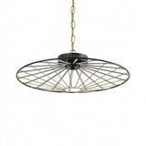 Anders 23.25" Contemporary Scandinavian Dimmable Stripe UFO Integrated LED Flush Mount Black/Gold Painting – OFF