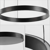 Jense 23.75" Minimalist Modern Metal Adjustable Dimmable Ring LED Pendant - JONATHAN Y