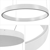 Jense 23.75" Minimalist Modern Metal Adjustable Dimmable Ring LED Pendant - JONATHAN Y