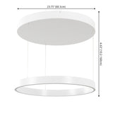Jense 23.75" Minimalist Modern Metal Adjustable Dimmable Ring LED Pendant - JONATHAN Y