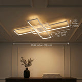Palco 39" Contemporary Minimalist Metal Adjustable Dimmable Geometric Integrated LED Flush Mount White – DIM