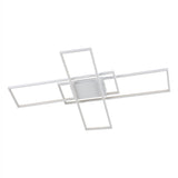Palco 39" Contemporary Minimalist Metal Adjustable Dimmable Geometric Integrated LED Flush Mount White – MAIN-SILO