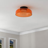 Kalmar 12" Modern Minimalist Iron/Glass Dimmable Integrated LED Flush Mount