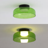 Kalmar 12" Modern Minimalist Iron/Glass Dimmable Integrated LED Flush Mount