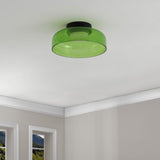Kalmar 12" Modern Minimalist Iron/Glass Dimmable Integrated LED Flush Mount