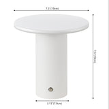 Gio 7.5" Modern Minimalist Column Rechargeable/Cordless Dimmable Integrated LED Table Lamp with Touch Sensor Set 2