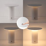 Gio 7.5" Modern Minimalist Column Rechargeable/Cordless Dimmable Integrated LED Table Lamp with Touch Sensor Set 2