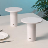 Gio 7.5" Modern Minimalist Column Rechargeable/Cordless Dimmable Integrated LED Table Lamp with Touch Sensor Set 2