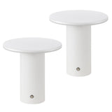 Gio 7.5" Modern Minimalist Column Rechargeable/Cordless Dimmable Integrated LED Table Lamp with Touch Sensor Set 2