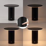 Gio 7.5" Modern Minimalist Column Rechargeable/Cordless Dimmable Integrated LED Table Lamp with Touch Sensor Set 2