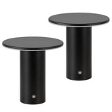 Gio 7.5" Modern Minimalist Column Rechargeable/Cordless Dimmable Integrated LED Table Lamp with Touch Sensor Set 2