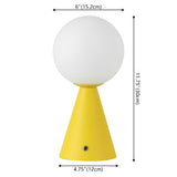 Macie 11.75" Modern Minimalist Globe Rechargeable/Cordless Dimmable Integrated LED Table Lamp with Touch Sensor Set 2