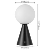 Macie 11.75" Modern Minimalist Globe Rechargeable/Cordless Dimmable Integrated LED Table Lamp with Touch Sensor Set 2