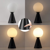 Macie 11.75" Modern Minimalist Globe Rechargeable/Cordless Dimmable Integrated LED Table Lamp with Touch Sensor Set 2