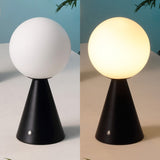 Macie 11.75" Modern Minimalist Globe Rechargeable/Cordless Dimmable Integrated LED Table Lamp with Touch Sensor Set 2