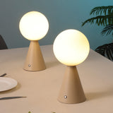 Macie 11.75" Modern Minimalist Globe Rechargeable/Cordless Dimmable Integrated LED Table Lamp with Touch Sensor Set 2