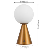 Macie 11.75" Modern Minimalist Globe Rechargeable/Cordless Dimmable Integrated LED Table Lamp with Touch Sensor Set 2