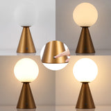 Macie 11.75" Modern Minimalist Globe Rechargeable/Cordless Dimmable Integrated LED Table Lamp with Touch Sensor Set 2